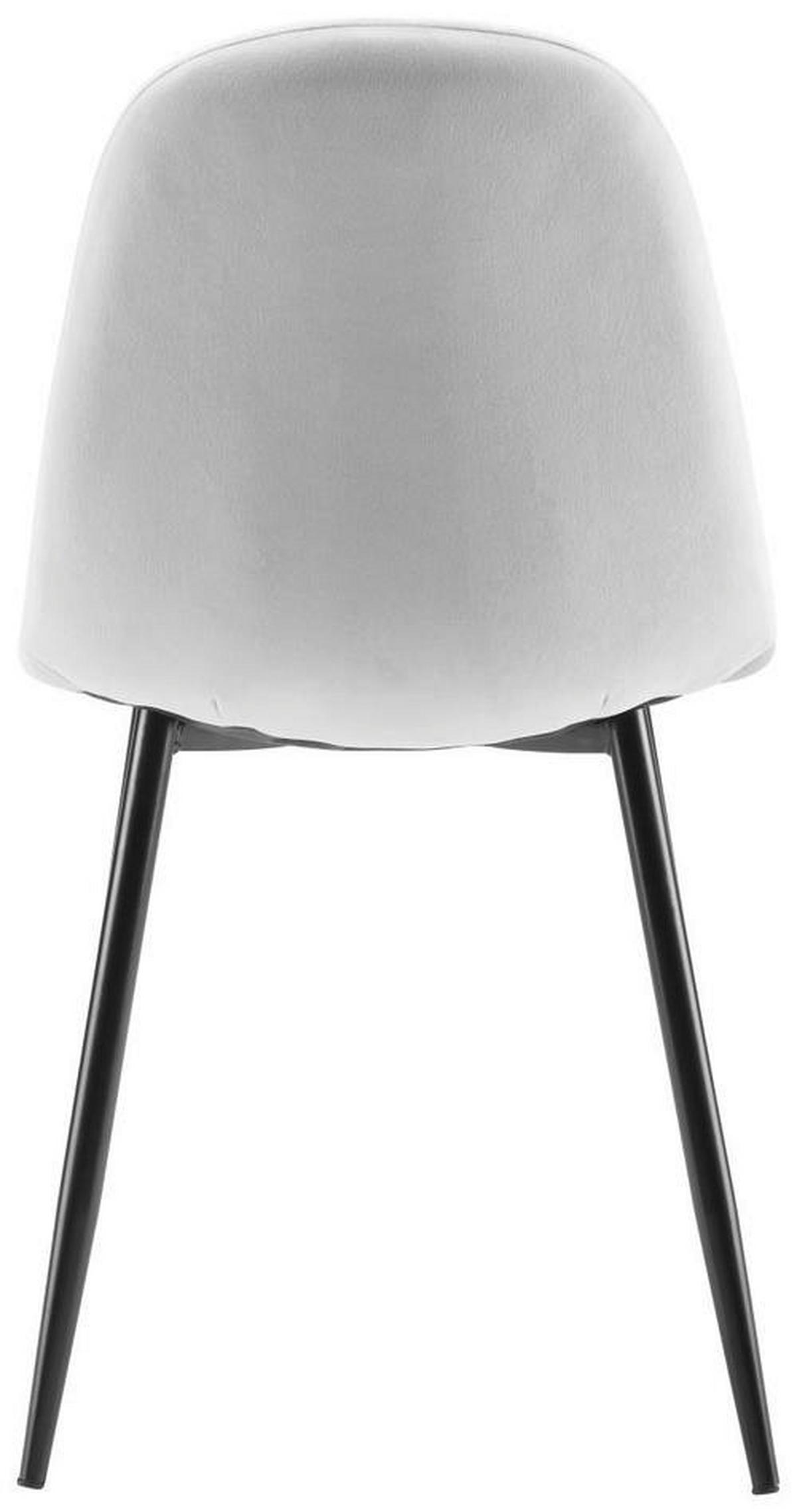 Stuhl Lio Hellgrau Samt Gepolstert - Hellgrau/Schwarz, MODERN, Holz/Textil (43/86/55cm) - Bessagi Home
