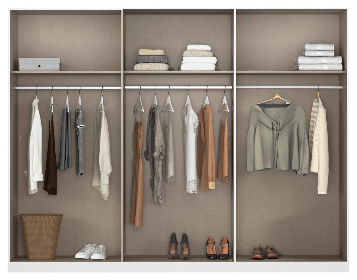 Kleiderschrank Safari Weiß - Weiß, KONVENTIONELL, Holzwerkstoff (271/229/54cm) - Based