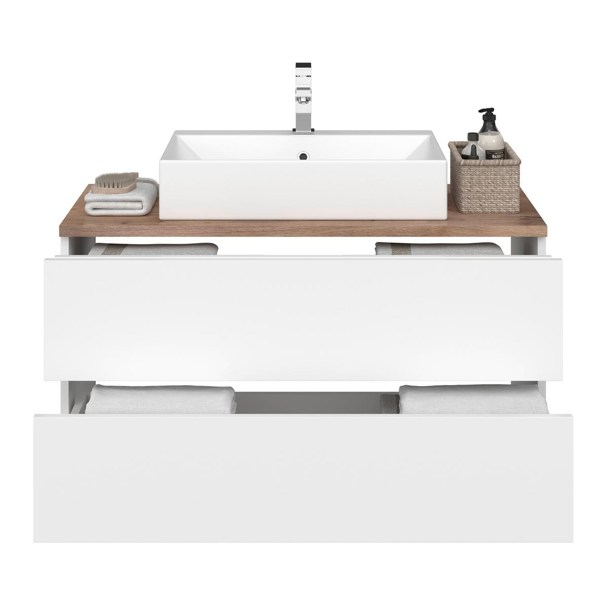Omarica Za Pod Umivalnik Marbella, Bela, Hrast - bela, Moderno, leseni material/keramika (100/64,5/47cm) - Mömax
