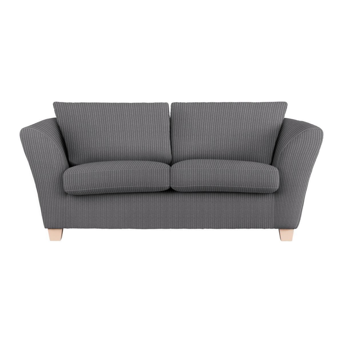 2-Sitzer-Sofa Devado Dunkelgrau Cord - Dunkelgrau/Naturfarben, Holz/Textil (190/70-85/95cm) - Mömax