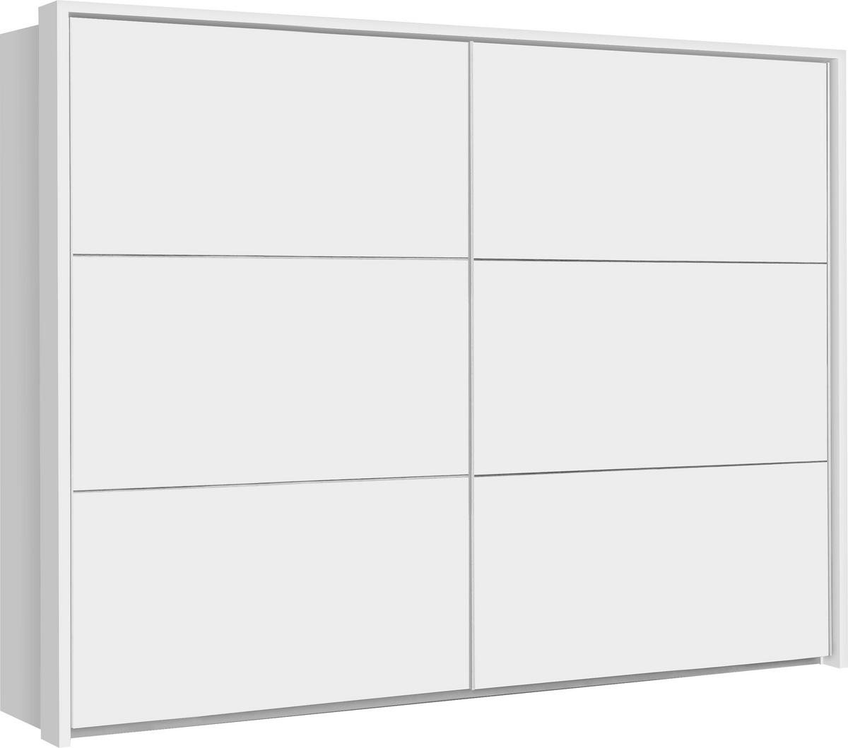 Omara Z Drsnimi Vrati Lausanne, Bela - bela/barve aluminija, Design, kovina/leseni material (270/210/61cm) - Carryhome