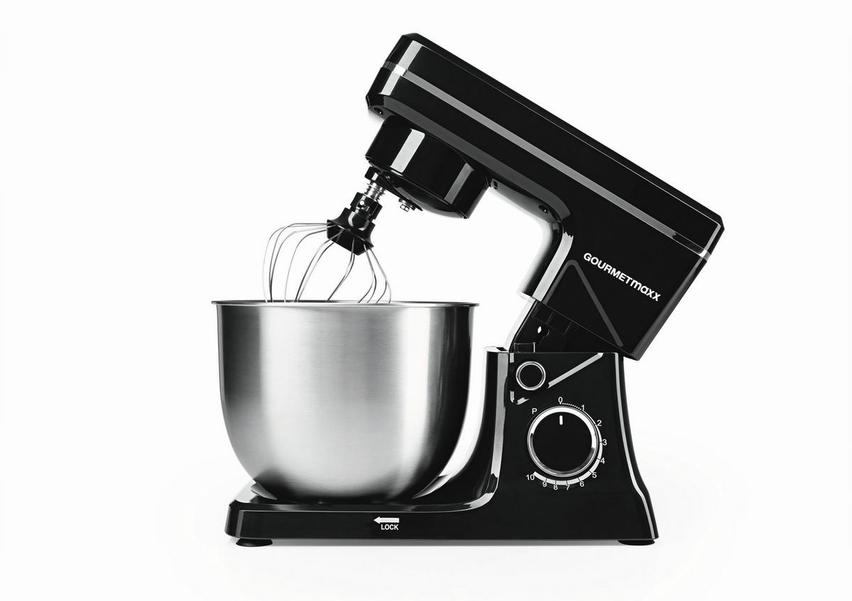 Küchenmaschine Gourmetmaxx Schwarz/Edelstahlf. max. 1500W - Edelstahlfarben/Schwarz, Basics, Kunststoff/Metall (36/22,5/39cm)