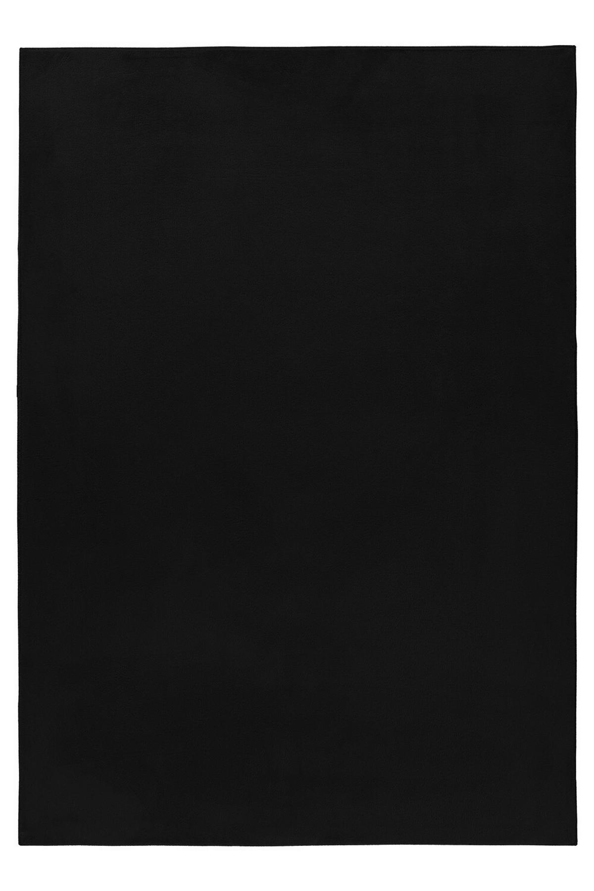 Hochflorteppich Pouffy Schwarz ca. 80x150cm - Schwarz, Basics, Textil (80/150cm)