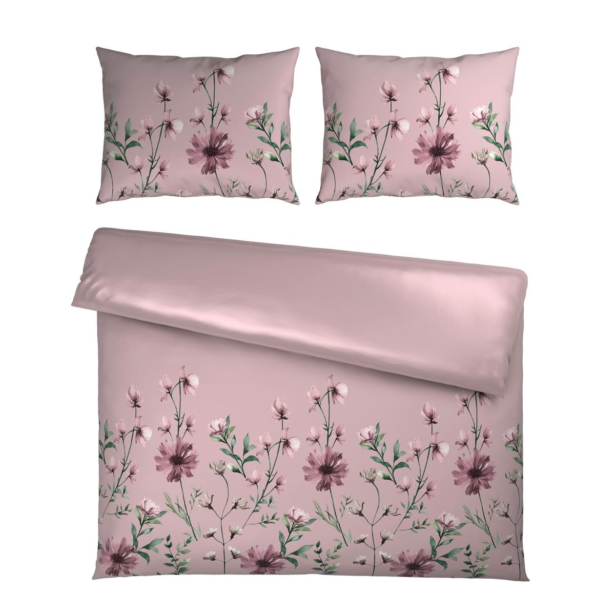 Bettwäsche Wiese XXL Mauve ca. 200x220cm - Mauve, KONVENTIONELL, Textil (200/220cm) - Mömax