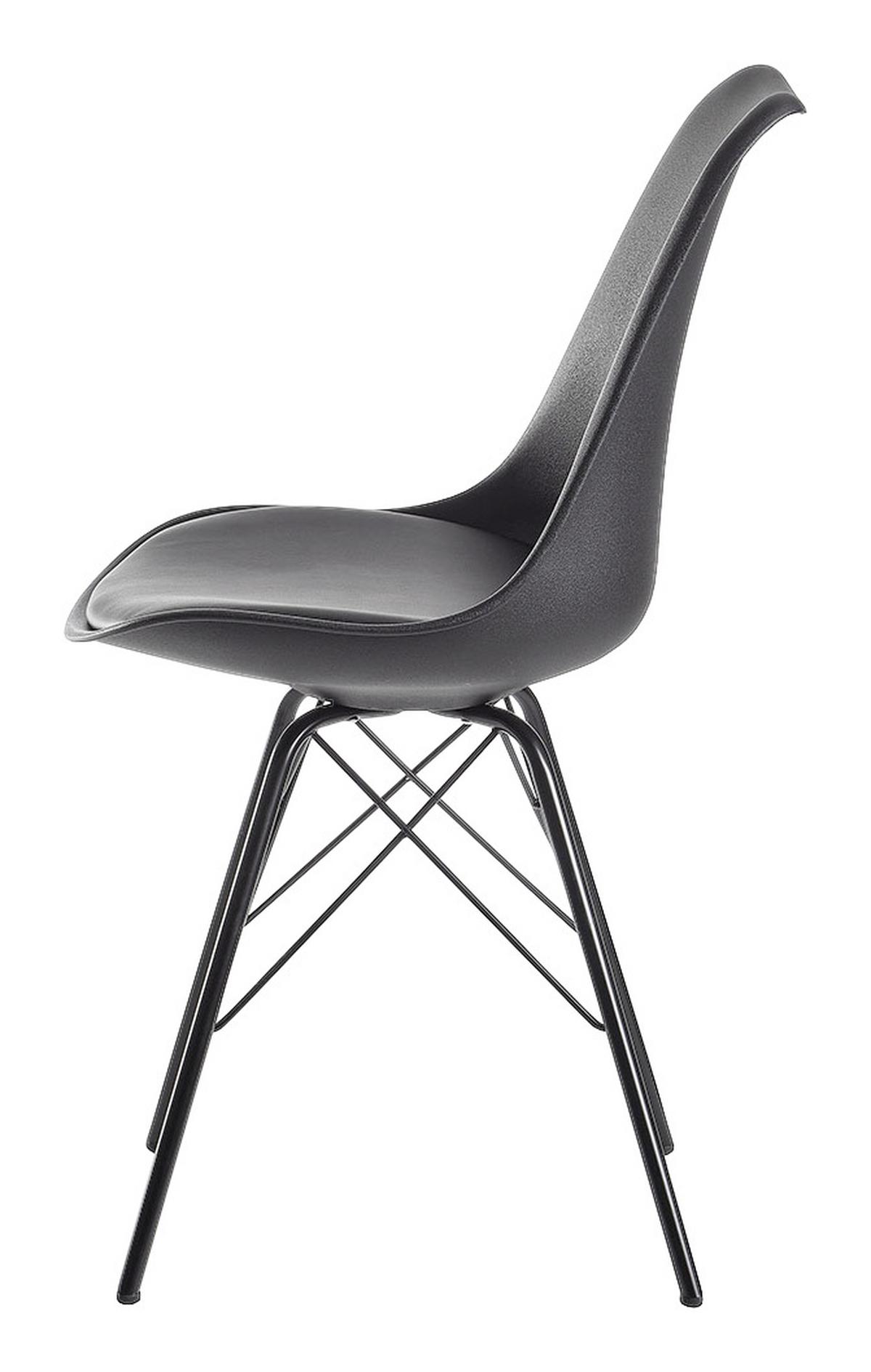 Set Stolov Esszimmerstuhl - črna, Moderno, kovina/tekstil (48/86/58cm) - MID.YOU