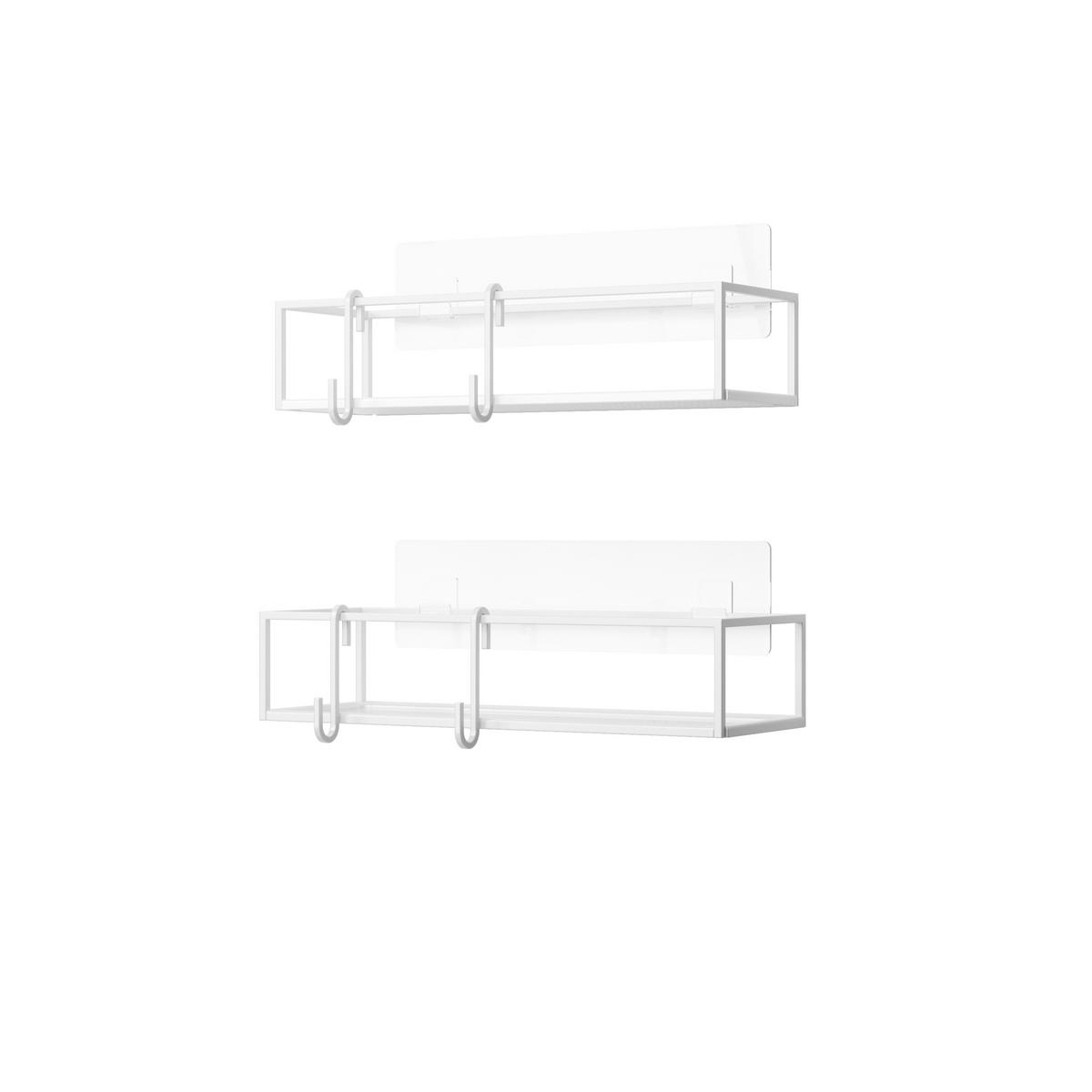 Zuhanypolc Szett Cubiko - fehér, Modern, fém (32/6,5/12cm) - Mömax
