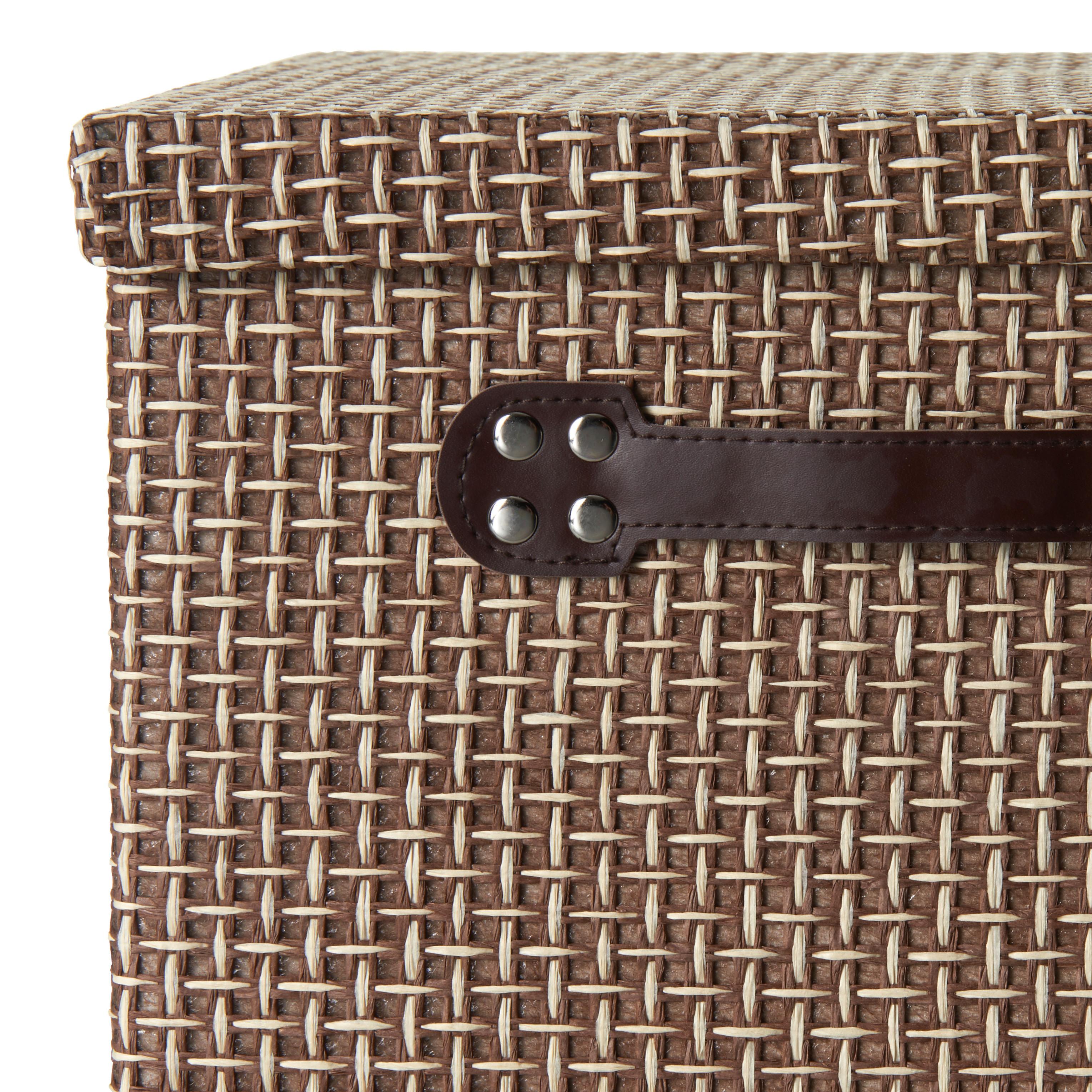BOÎTE AVEC COUVERCLE FOLDABLE - marron clair/marron, carton/matière synthétique (29,5/28/30cm) - Mömax