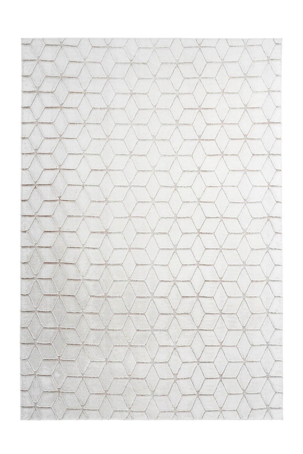 Teppich Vivica 125 Weiss / Taupe - Taupe/Weiss, Konventionell, Textil (160cm) - Kayoom