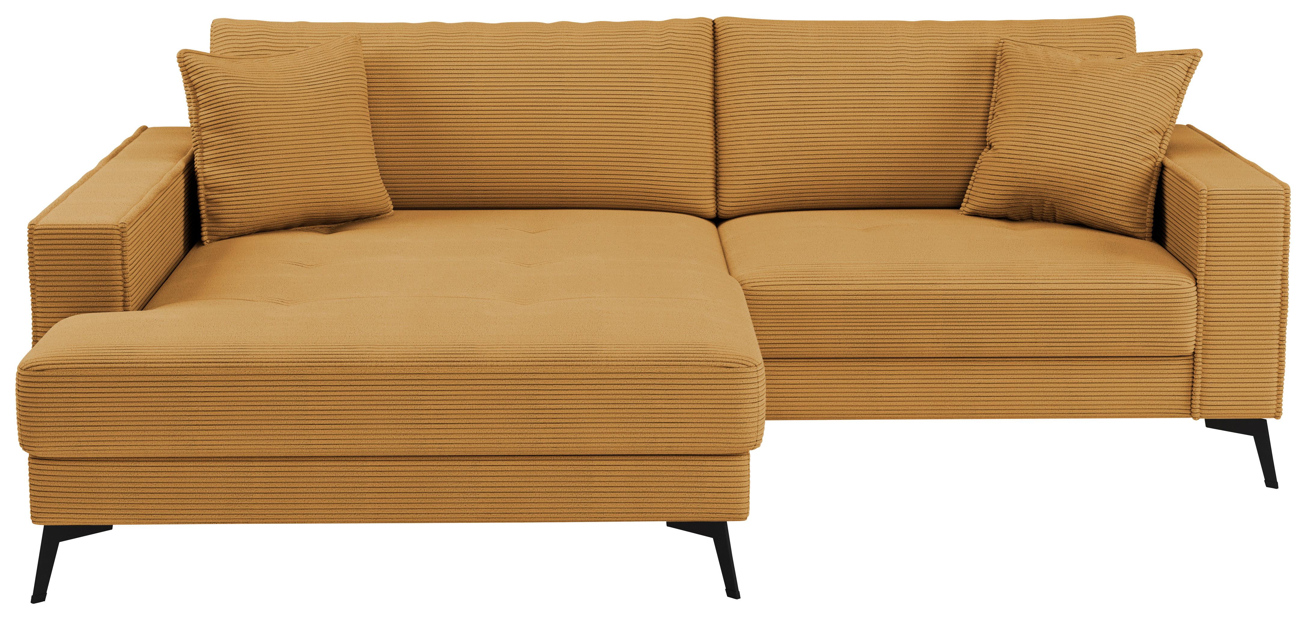 Ugaona Garnitura Ted - senf žuta/crna, Trendi, tekstil/metal (174/228cm) - Modern Living