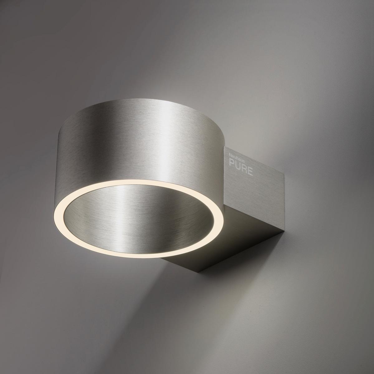 KINKIET LED 8561-95 PURE CLIPSE - kolor aluminiowy, Design, tworzywo sztuczne/metal (18,5/15/8cm) - Neuhaus PURE