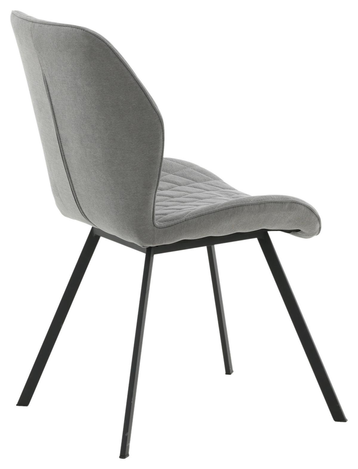 STUHL-SET GEMMA - Schwarz/Grau, Design, Textil/Metall (50/90/63cm) - Livetastic