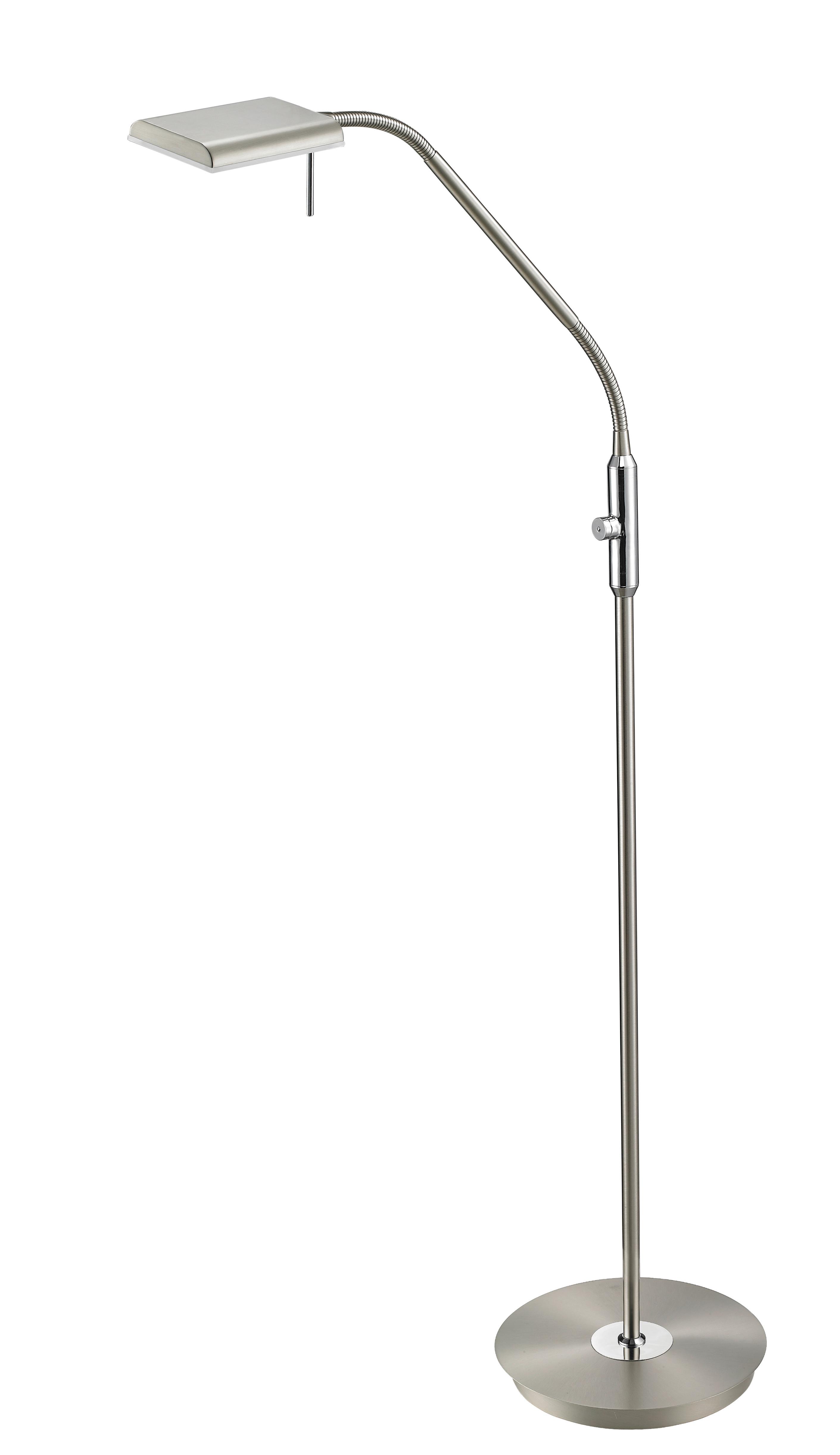 Stehleuchte Bergamo in Nickelfarben max. 12 Watt - Nickelfarben, Design, Kunststoff/Metall (27/135cm) - Trio Leuchten