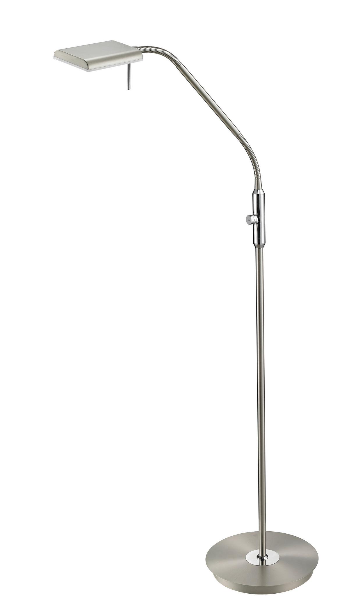 Stehleuchte Bergamo in Nickelfarben max. 12 Watt - Nickelfarben, Design, Kunststoff/Metall (27/135cm) - Trio Leuchten
