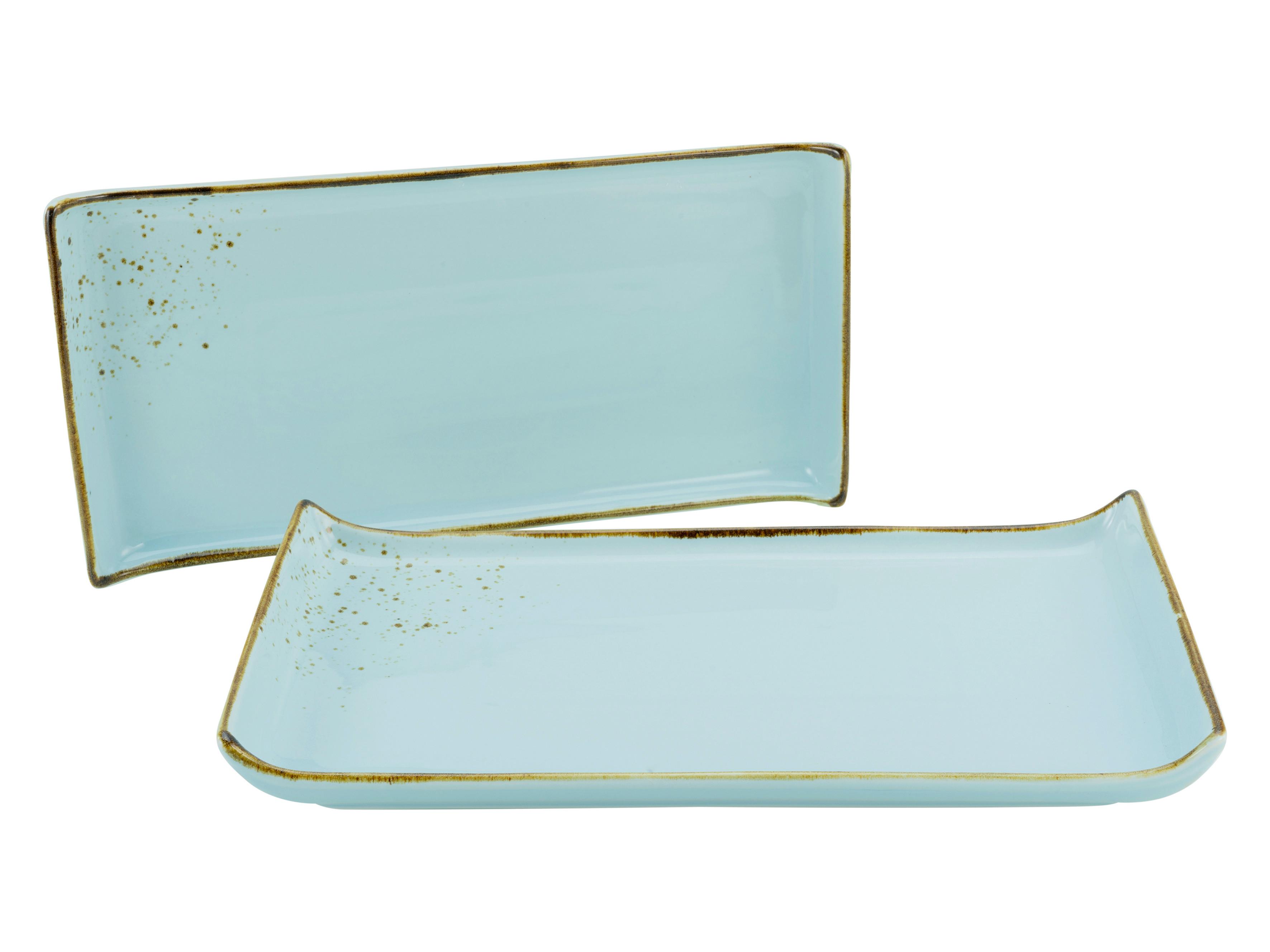 Set Pladnjev Za Serviranje Lightblue, 2-Delni - pastelno modra, Trend, keramika (16,5/33cm) - Creatable