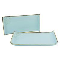 Set Pladnjev Za Serviranje Lightblue, 2-Delni - pastelno modra, Trend, keramika (16,5/33cm) - Creatable