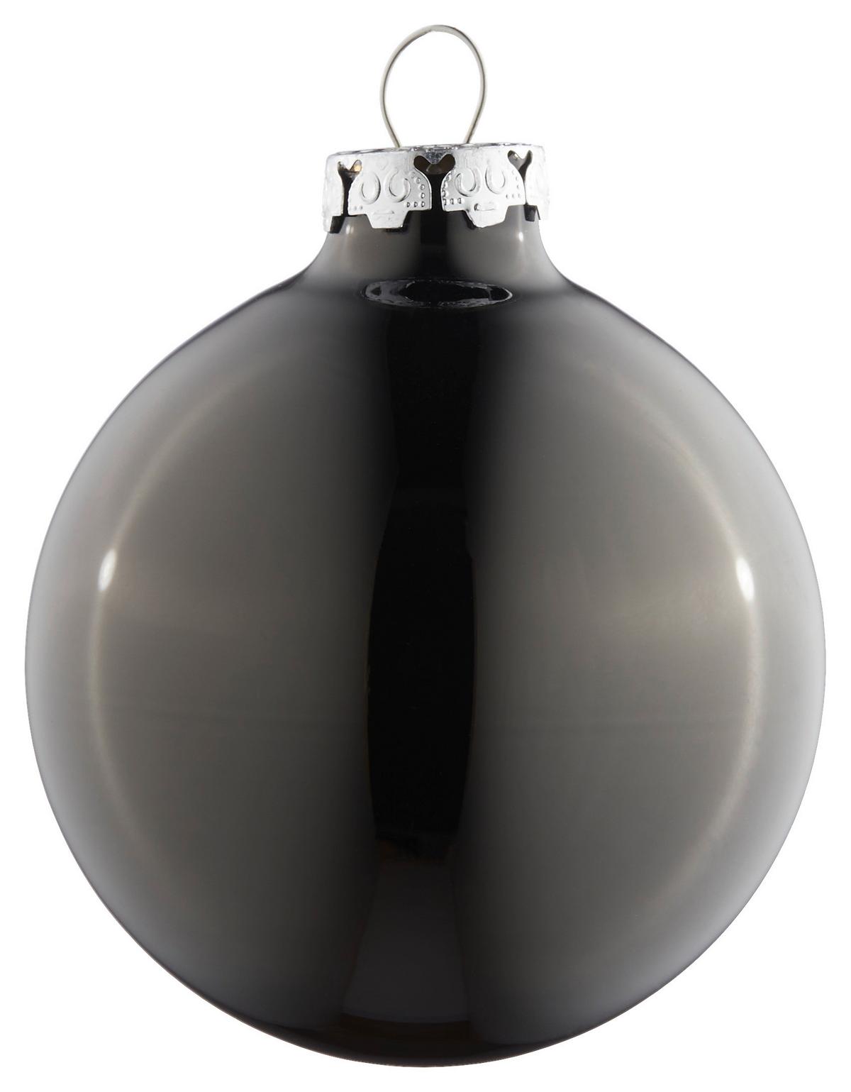 ZESTAW BOMBEK CHOINKOWYCH 812-2041-900 - antracytowy, Basics, szkło (8cm) - X-Mas