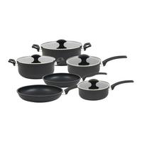 Kochtopfset Steffi 10-teilig - Klar/Schwarz, KONVENTIONELL, Glas/Metall - Mömax