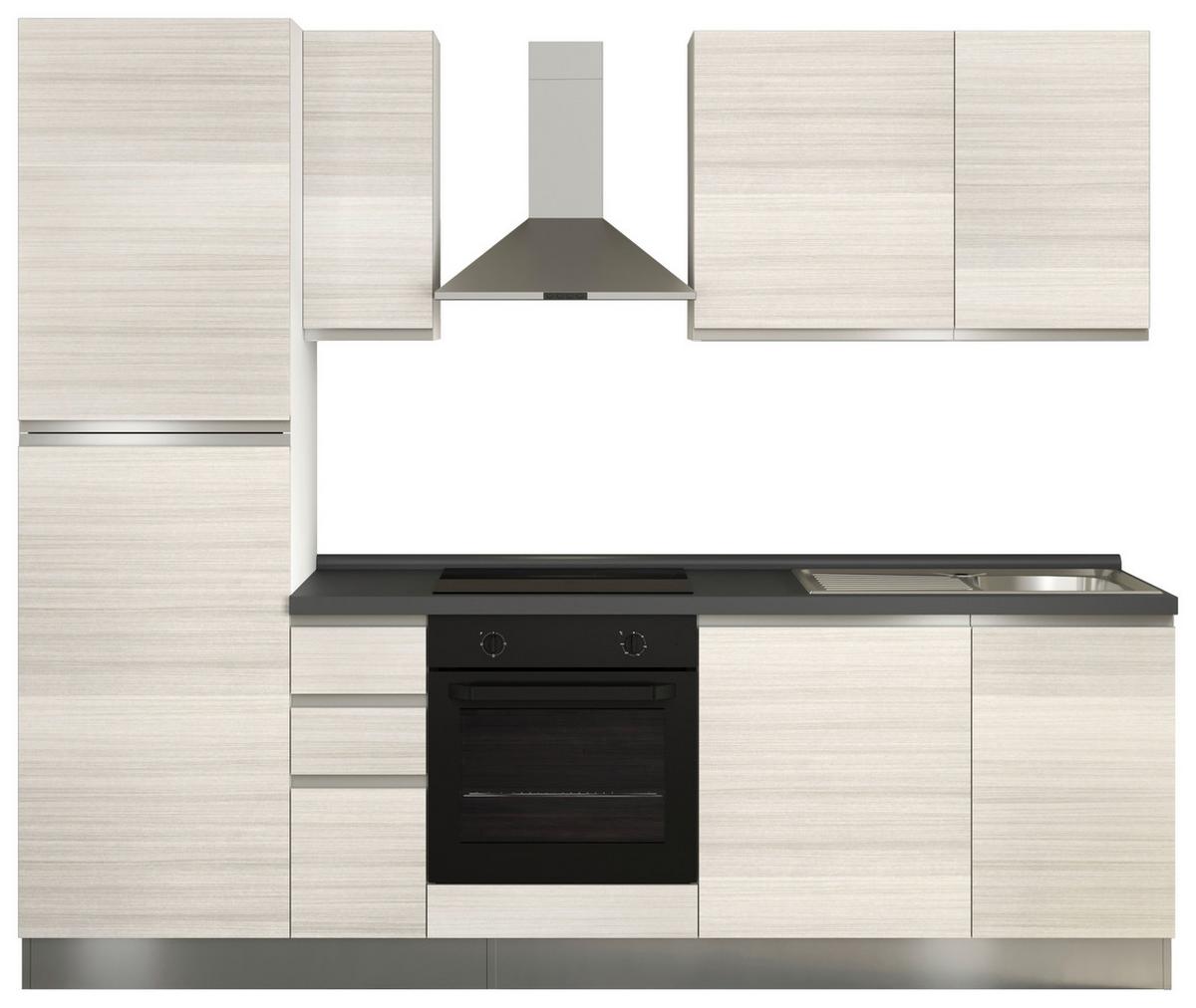 Küchenblock Moena ca. 255 cm Eukalyptusfarben - Eukalyptusholzfarben/Lavagrau, MODERN, Holzwerkstoff/Kunststoff (255cm) - MID.YOU