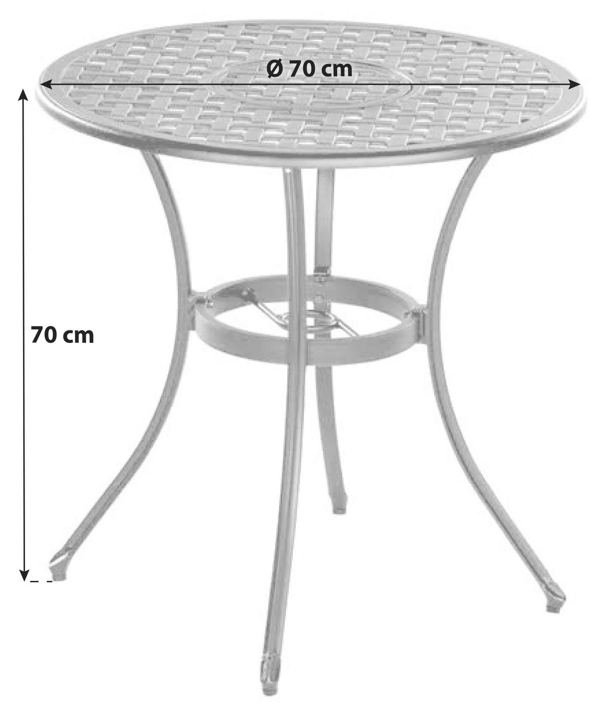 Vrtna Miza Ice, Aluminij, S Posodo Za Led - barve grafita, Romantika, kovina (70/70/70cm) - Gardenson