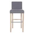 Barhocker in Grau - Eichefarben/Grau, KONVENTIONELL, Holz/Textil (47/101/44cm) - MÖMAX modern living
