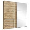 Ormar S Kliznim Vratima Level 36a - boje hrasta/boje kroma, Moderno, staklo/drvni materijal (200/216/65cm) - Modern Living