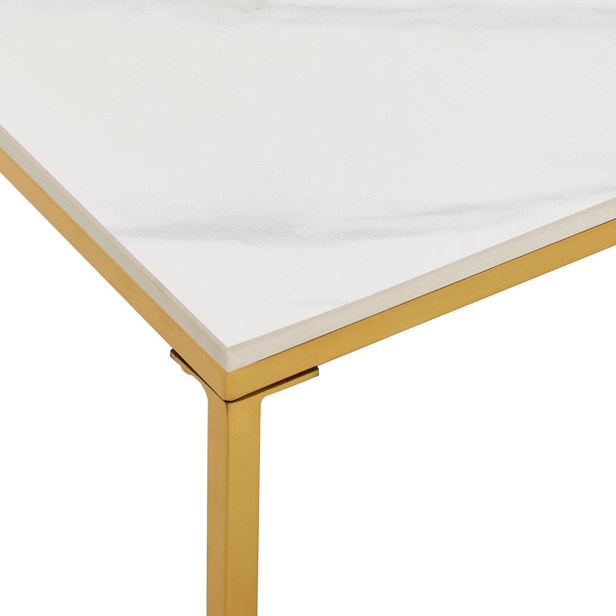 ZESTAW STOLIKÓW KAWOWYCH CHIANTI - biały/kolor złoty, Design, metal/ceramika (75/65/27/22/75/65cm) - Livetastic