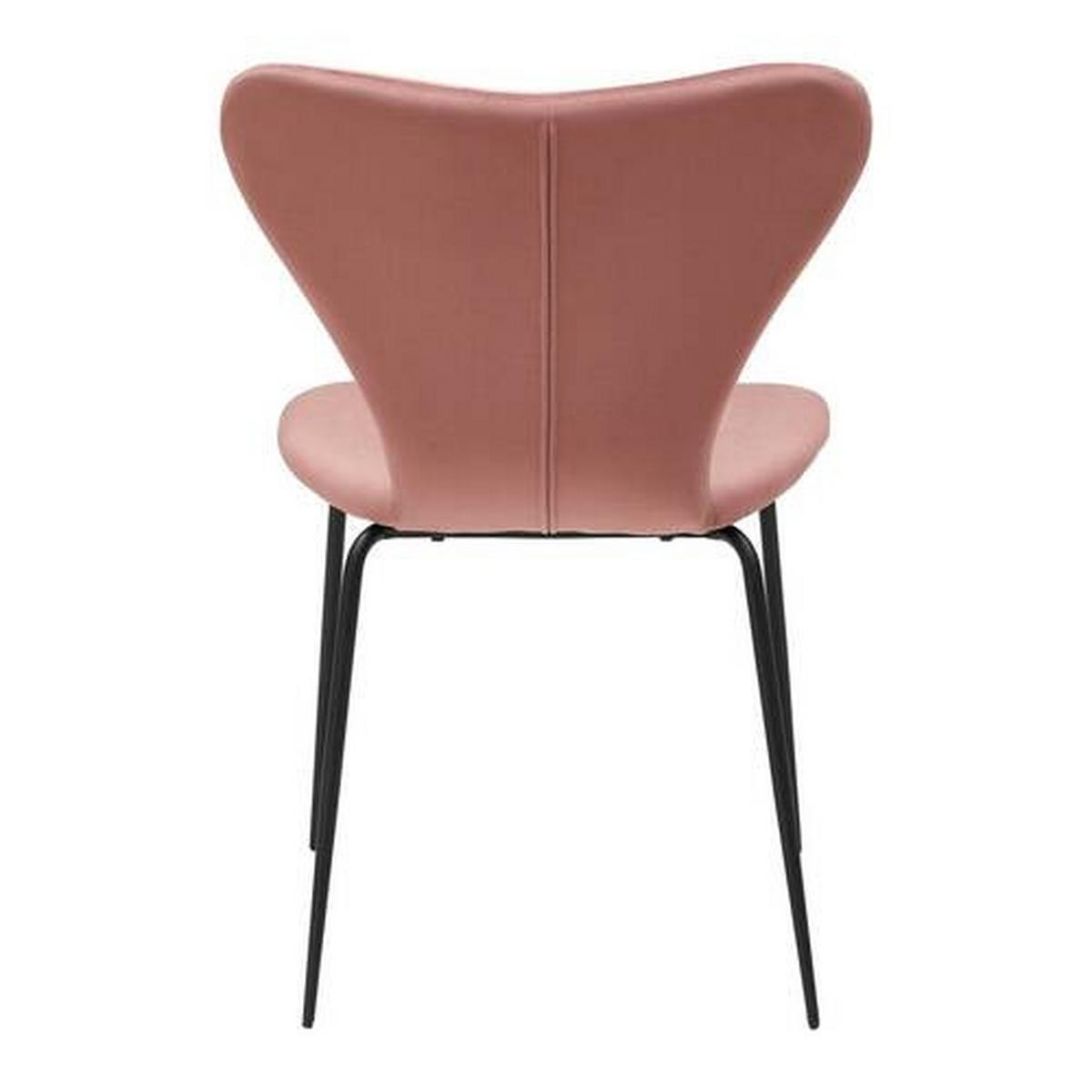 Stol Alicia, Roza, Žamet - roza/črna, Moderno, kovina/tekstil (53/82,5/53cm) - Bessagi Home