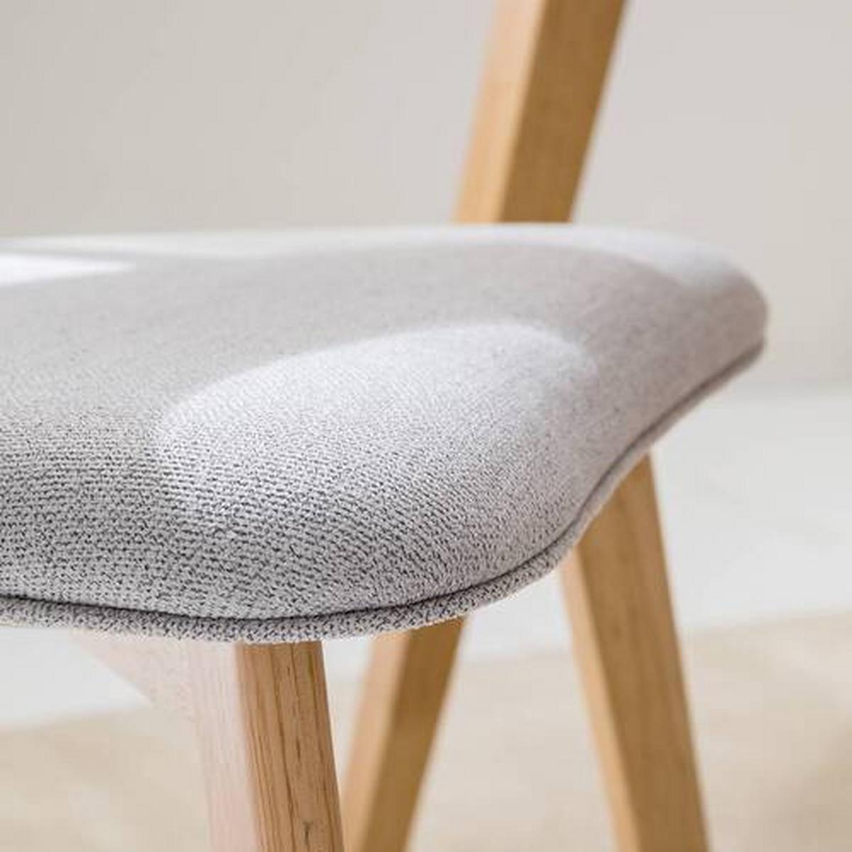 KRZESŁO COLSON - kolor naturalny/jasnoszary, Modern, drewno/tkanina (49.5/80/49.5cm) - home24