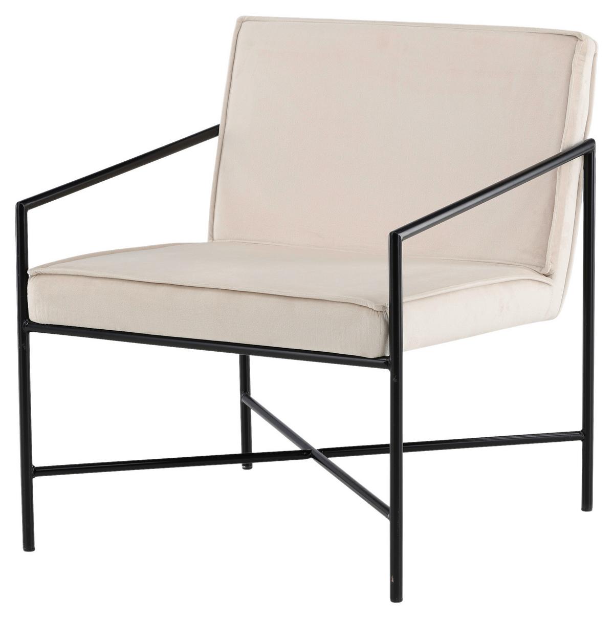 SESSEL RAKEL - Beige/Schwarz, Design, Textil/Metall (66/78/65cm) - Livetastic