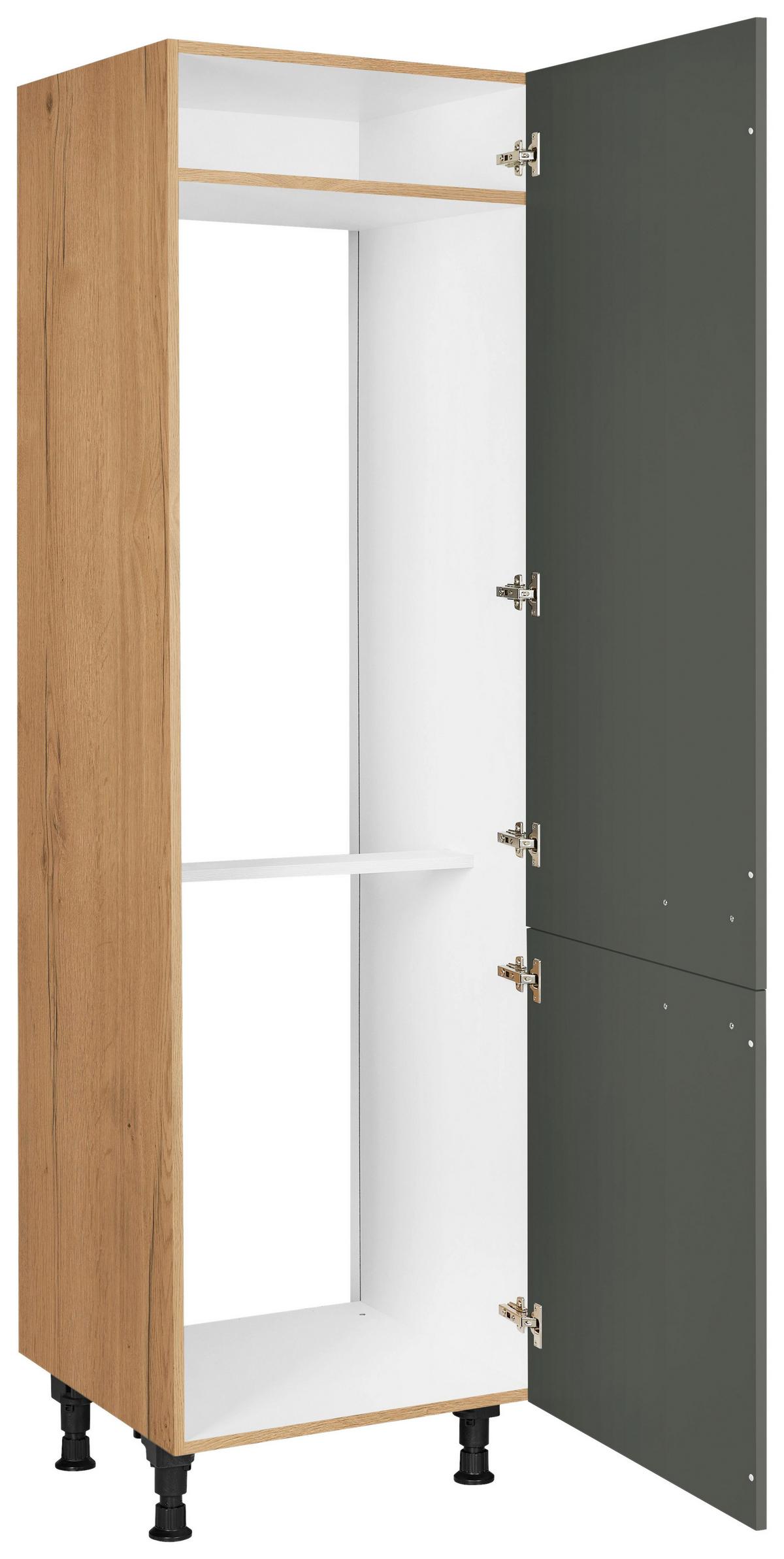 Geräteumbauschrank Easytouch Grün - Eichefarben/Schwarz, MODERN, Holzwerkstoff/Metall (60/216,6/58cm) - Nobilia