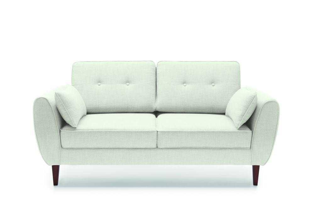 Canapea cu 2 locuri CANDY - gri deschis, Modern, lemn/textil (187/86/94cm)