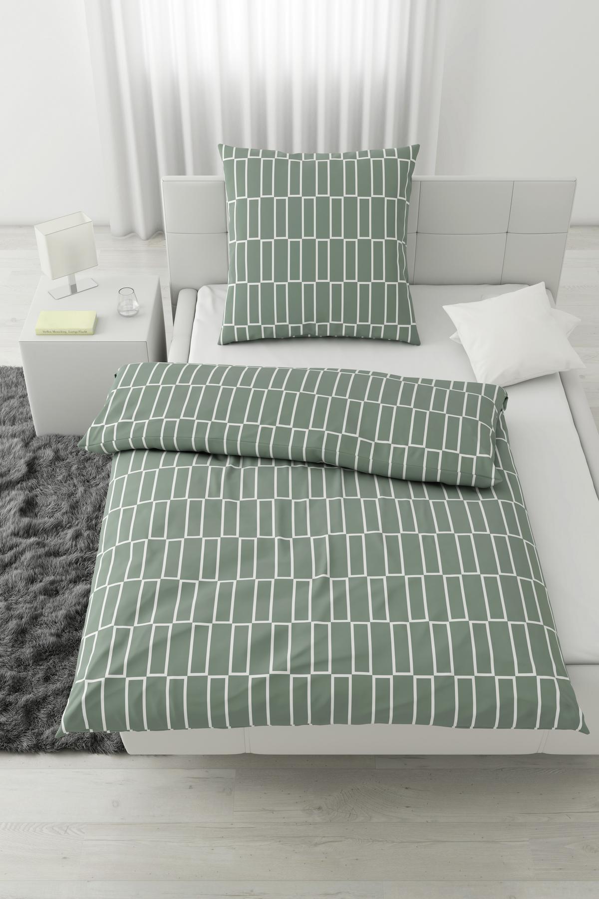 Bettwäsche Brigg in diversen Farben - Taupe/Schwarz, Textil (135/200cm) - Modern Living