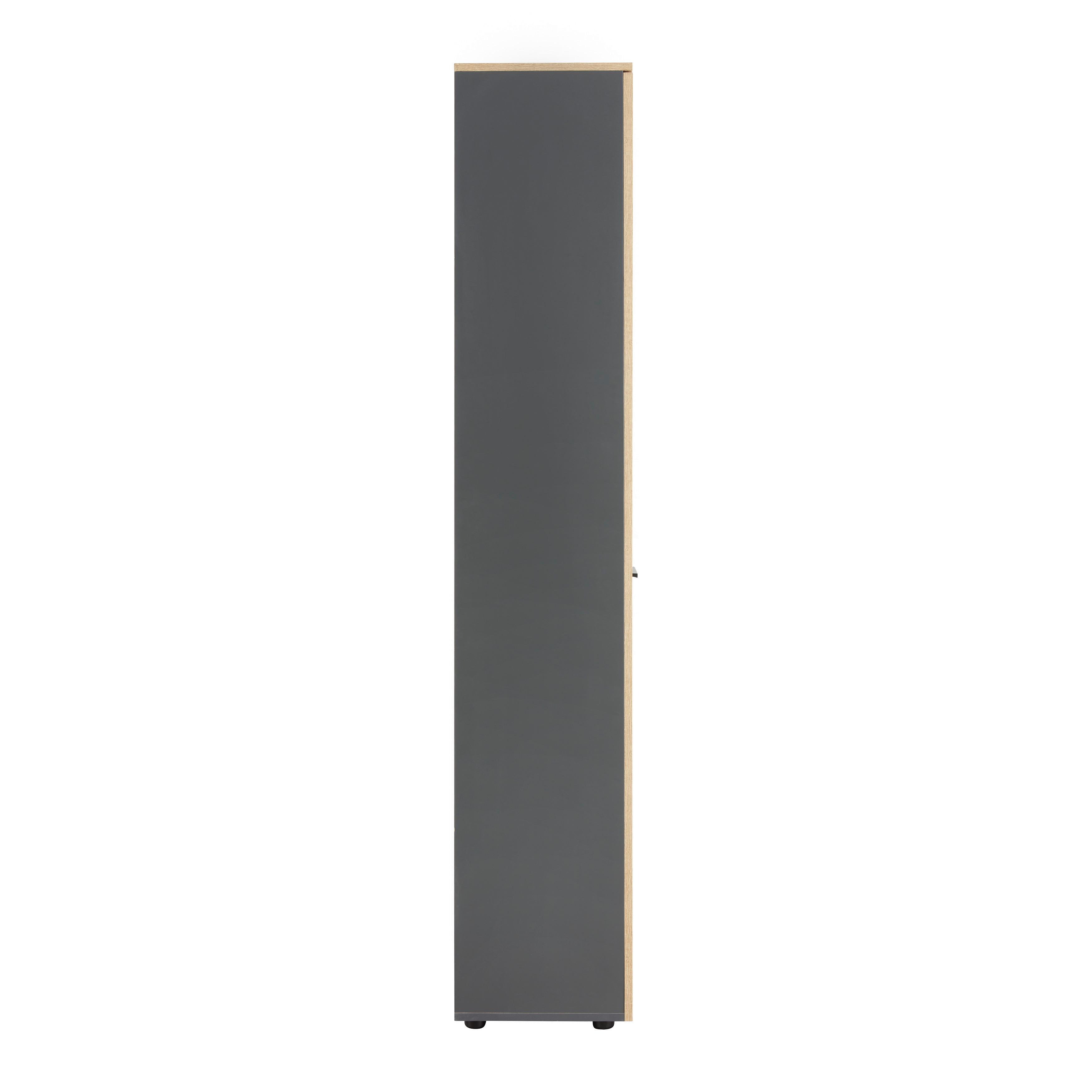 GARDEROB CADIX -EXKLUSIV- - svart/antracit, Modern, trämaterial/plast (60/195/36cm) - Mömax