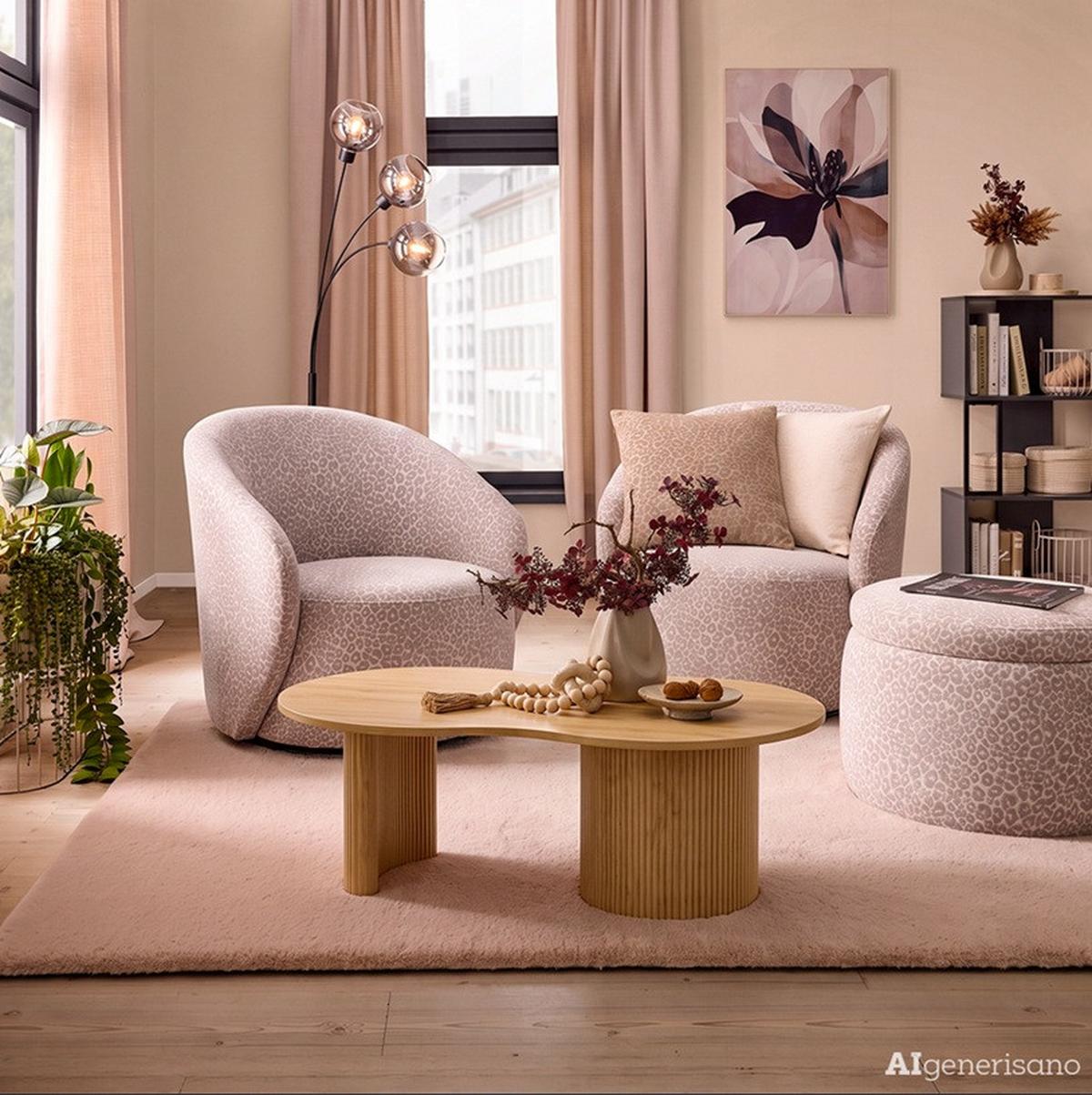 Klub Sto Eloise - boja hrasta, Dizajnerski, pločasti materijal (120/70/42cm) - Premium Living
