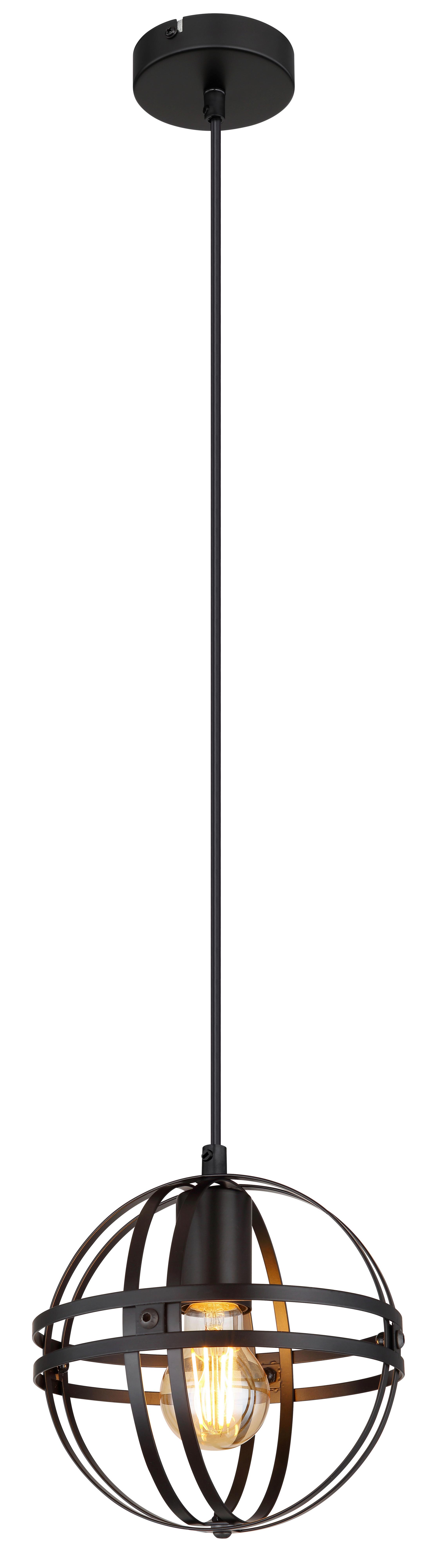 Hängeleuchte Tamara max. 60 Watt - Schwarz, KONVENTIONELL, Metall (20/120cm) - Globo