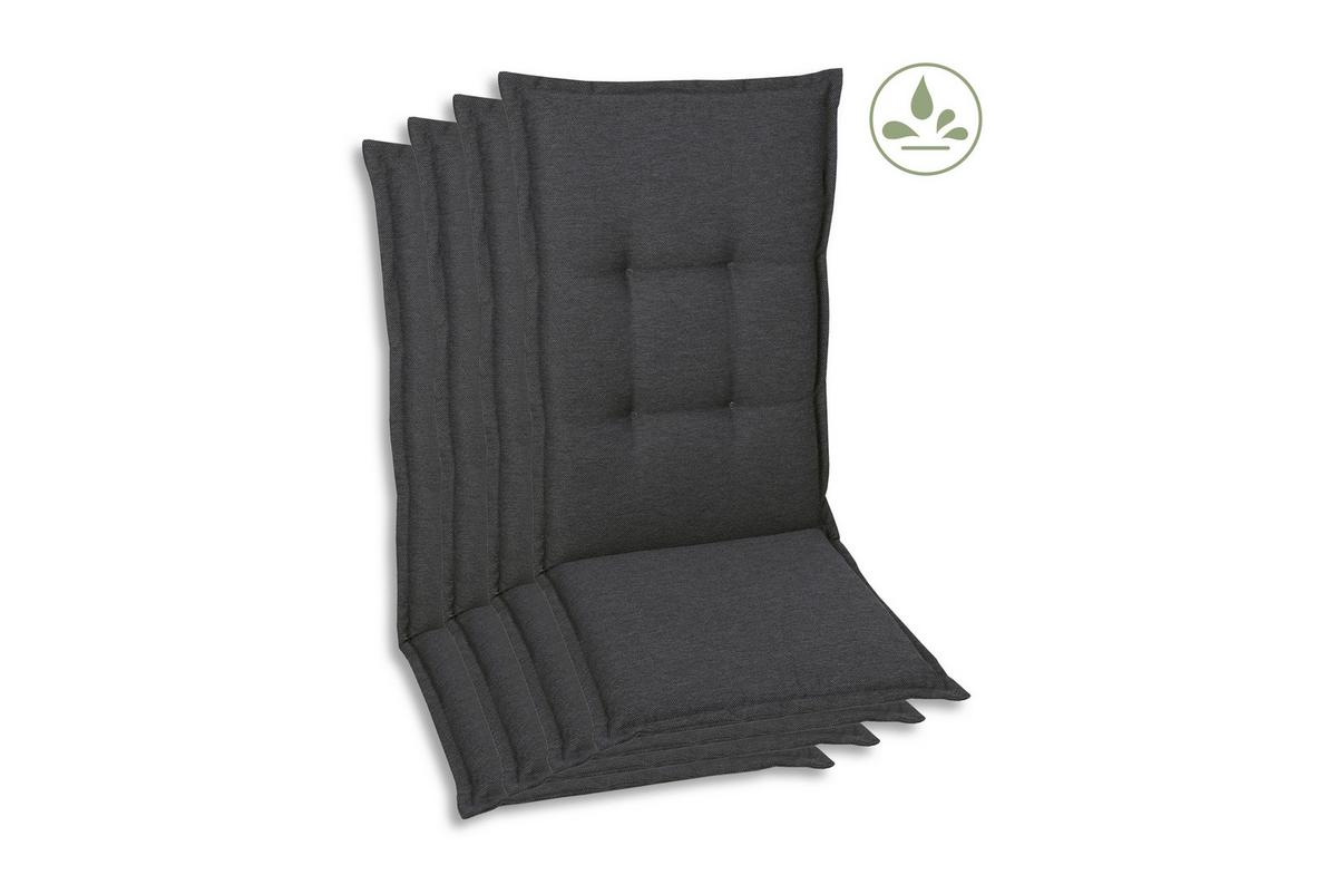 Sesselauflagenset Anthrazit, 4-teilig - Anthrazit, Basics, Textil (50/7/120cm)
