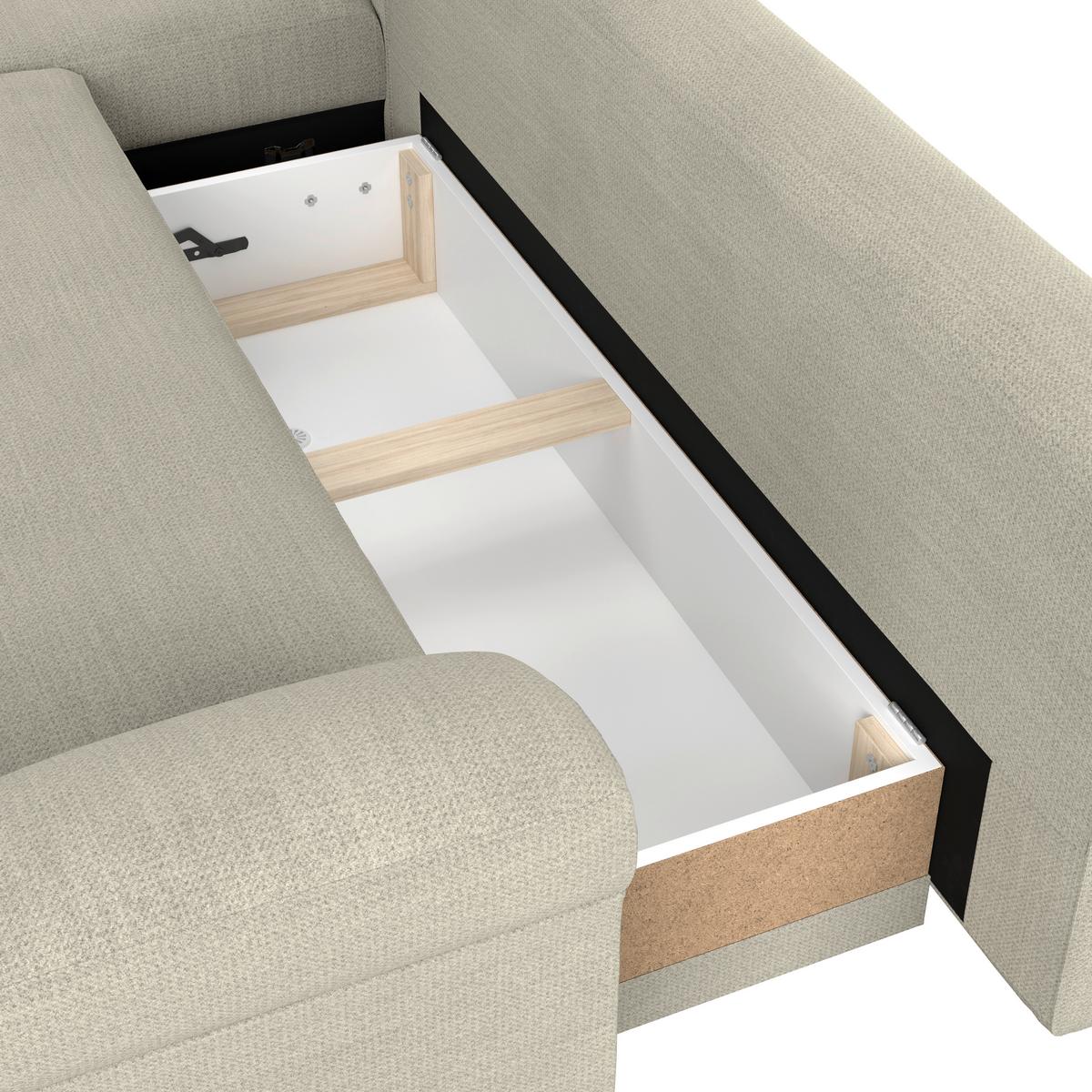 Kutna Garnitura Mendoza - svijetlo siva/crna, Konvencionalno, tekstil (197/309cm) - Modern Living