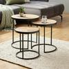 SIDOBORD SET CAN - svart/naturfärgad, Lifestyle, metall/trämaterial (47/50/47cm) - Mömax