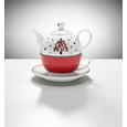 Teeset Joy Rot/Schwarz/Weiß,3-tlg. - Rot/Schwarz, Keramik - Mömax modern living
