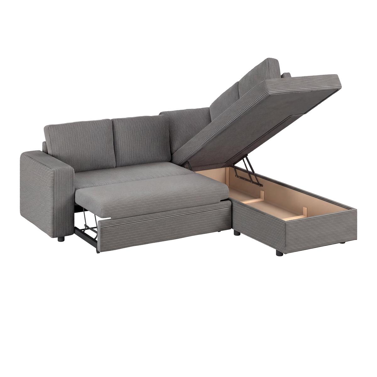 Colțar Toulouse - antracit, Trend, lemn/metal (224/206cm)