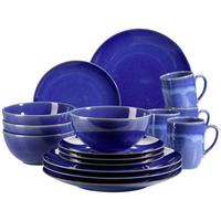 Kombiservice in Dunkelblau, 16-teilig - Dunkelblau, Basics, Keramik - Mäser
