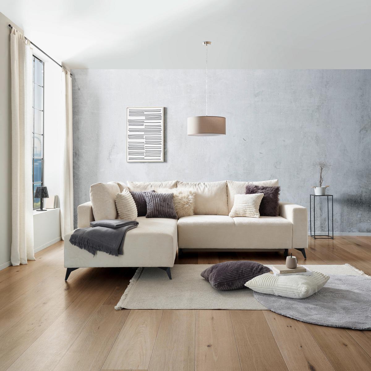 Canapea modulara VIKTOR - crem, Modern, textil (212/270cm) - Modern Living