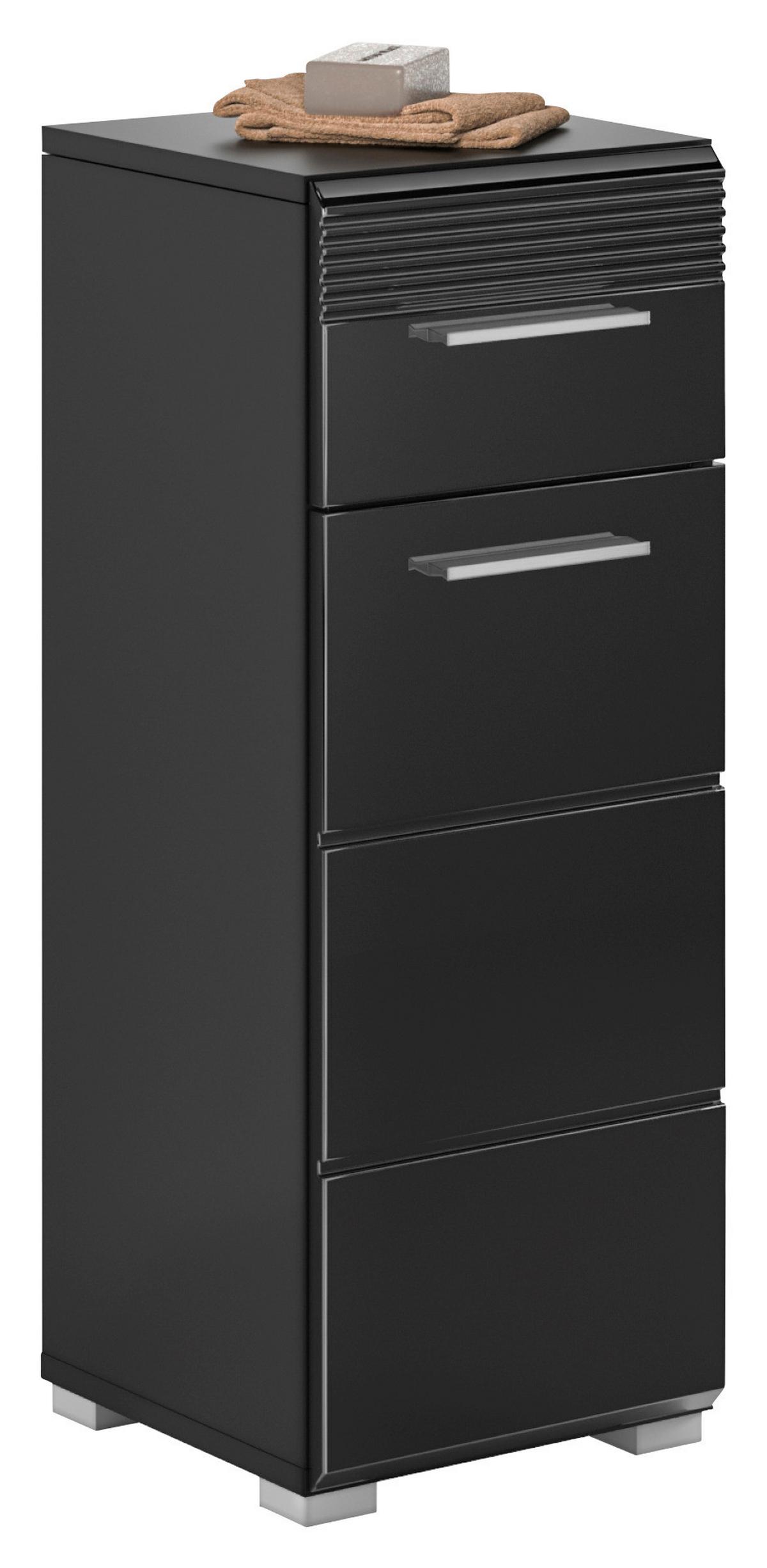 Unterschrank Linus ca. 60x70 cm Schwarz - Schwarz Hochglanz/Schwarz, MODERN, Holzwerkstoff/Kunststoff (60/70/30cm) - MID.YOU