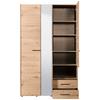 GARDEROB LEON - svart/ek Artisan, Klassisk, trämaterial/plast (127,5/205,5/54cm) - Mömax