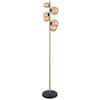 LED-Stehleuchte Riha max. 3,5 Watt - Messingfarben/Bernsteinfarben, Design, Glas/Metall (28,5/26,5/155cm) - Globo