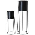 Pflanztopf Bila Schwarz 23x65 cm - Schwarz, Metall (23/65cm)