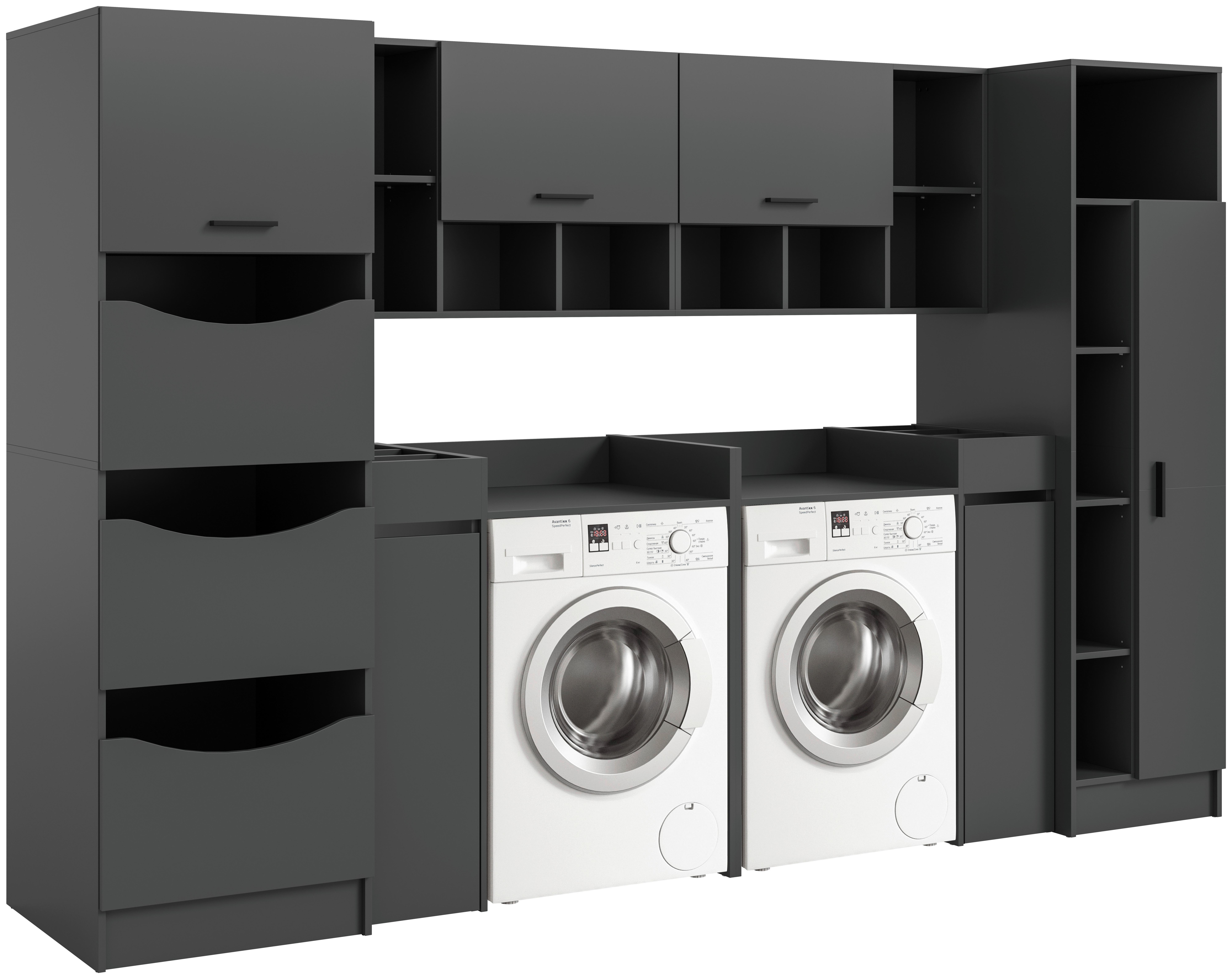 Regal Za Pralnico Free, Antracit - antracit, Basics, leseni material (300/195/68cm) - MID.YOU