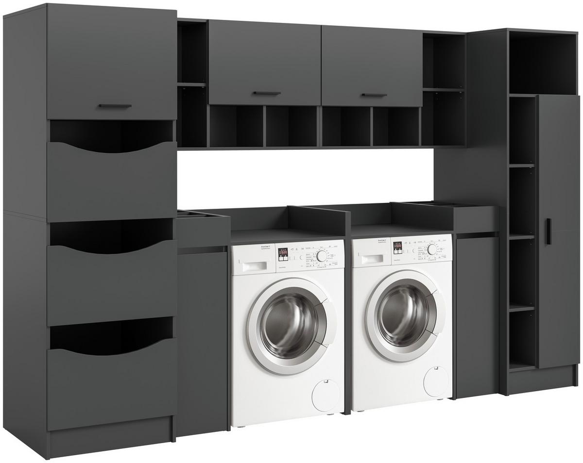 Regal Za Pralnico Free, Antracit - antracit, Basics, leseni material (300/195/68cm) - MID.YOU