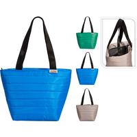 Hűtőtáska Coolbag - bézs/kék, textil (34/16/23cm)