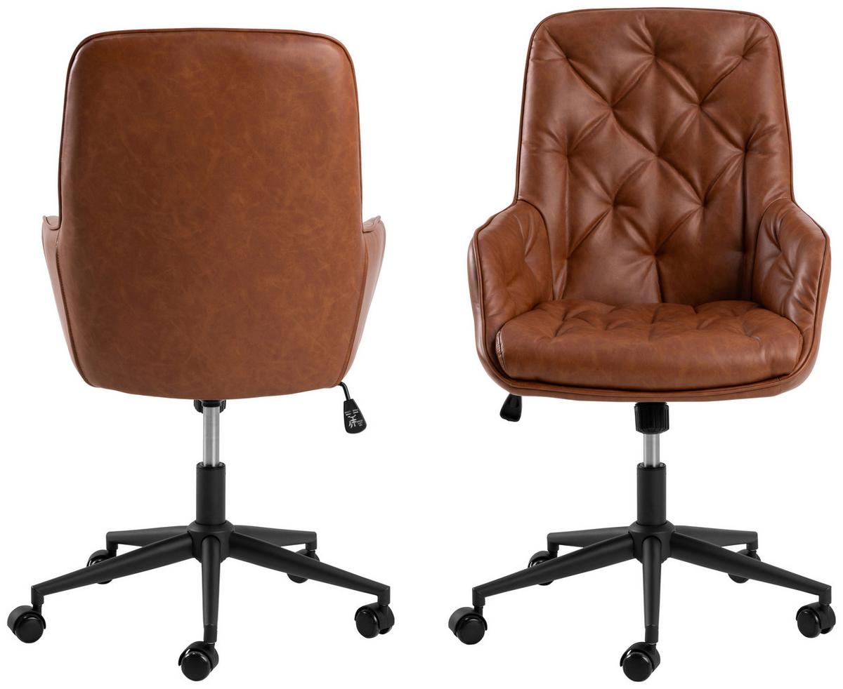 KRZESŁO OBROTOWE ERIK - czarny/brązowy, Design, metal/tkanina (106/60/67,5cm) - MID.YOU